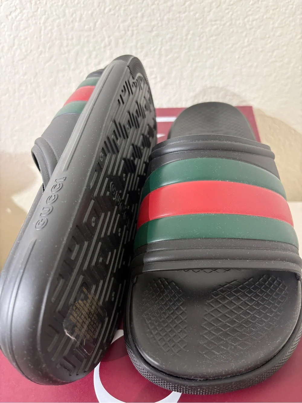 Gucci men’s web slides black 6